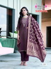 Samina Vol 1 by Mystic 9 Rayon Roman Silk Kurti With Bottom Dupatta Exporters In India
